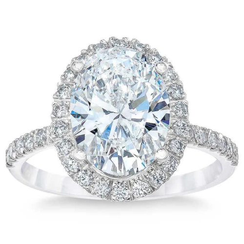 Natural 4.52 CT Diamond Bridal Ring 18K White Gold