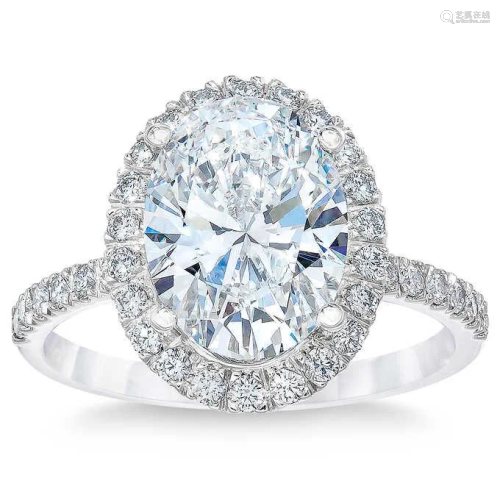 Natural 4.52 CT Diamond Bridal Ring 18K White Gold
