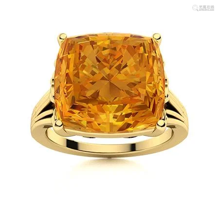 Natural 4.94 CTW Citrine Solitaire Ring 14K Yellow Gold