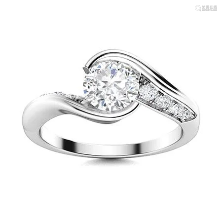 Natural 1.46 CTW Diamond Solitaire Ring 14K White Gold