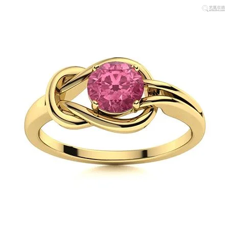 Natural 0.58 CTW Pink Sapphire Solitaire Ring 14K