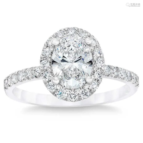 Natural 1.99 CT Diamond Bridal Ring 18K White Gold