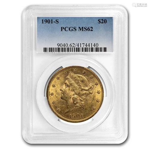 1901-S $20 Liberty Gold Double Eagle MS-62 PCGS