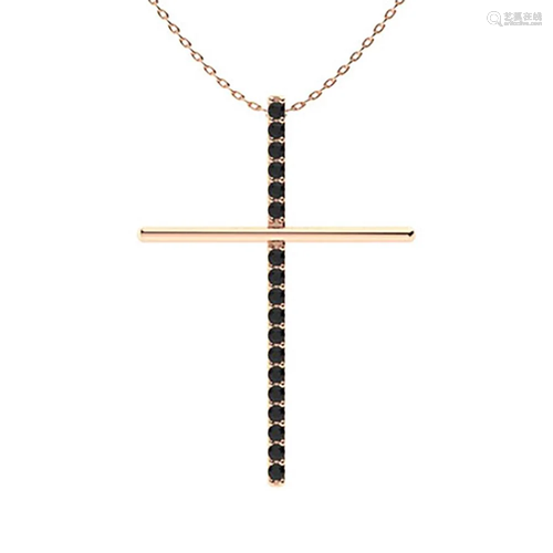 0.2 ctw Black Diamond Necklace 14K Rose Gold