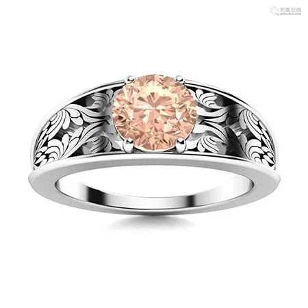 Natural 1.41 CTW Morganite Solitaire Ring 14K White