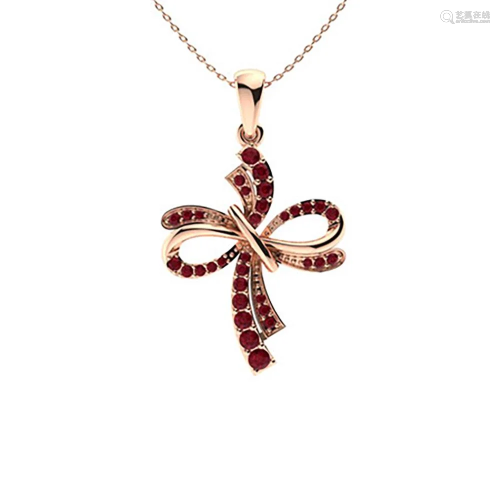 0.44 ctw Ruby Necklace 18K Rose Gold