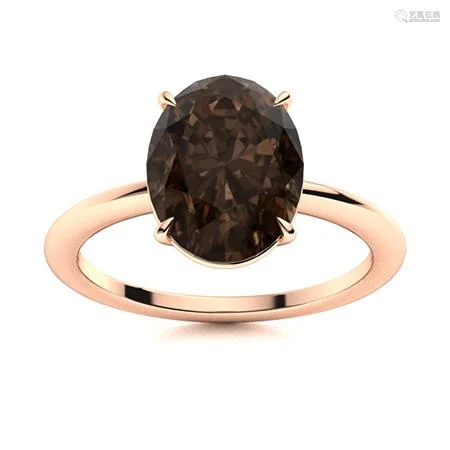 Natural 2.21 CTW Smoky Quartz Solitaire Ring 14K Rose