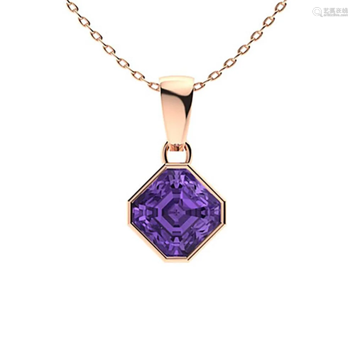 0.52 ctw Amethyst Necklace 18K Rose Gold