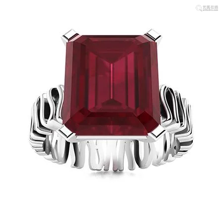 Natural 2.21 CTW Ruby Solitaire Ring 14K White Gold