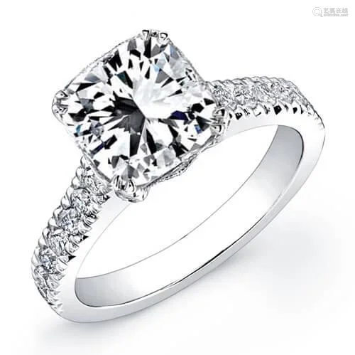 Natural 3.92 CTW Radiant Cut Diamond Engagement Ring