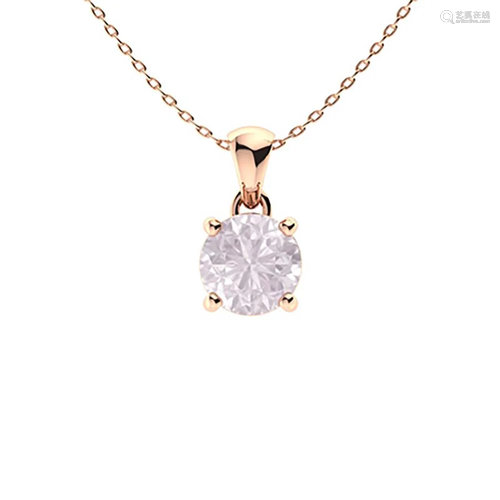 1.06 ctw Quartz Necklace 14K Rose Gold