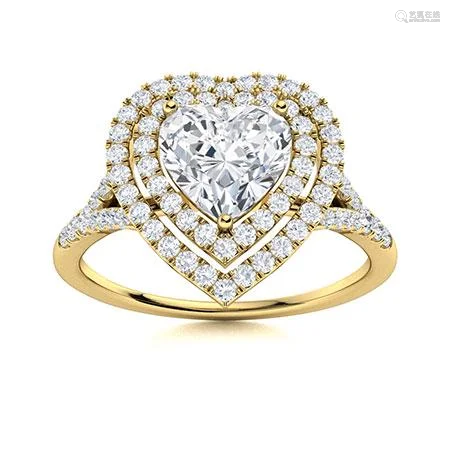 Natural 1.15 CTW Diamond Solitaire Ring 18K Yellow Gold