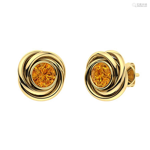 0.86 CTW Citrine Studs Earrings 14K Yellow Gold