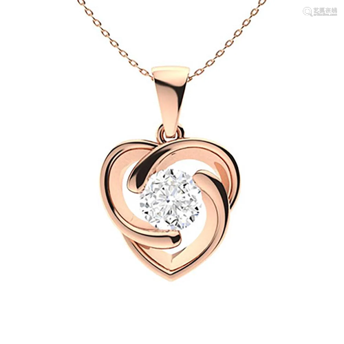 0.82 ctw Diamond Necklace 18K Rose Gold