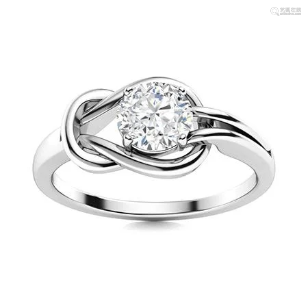 Natural 1.01 CTW Diamond Solitaire Ring 14K White Gold