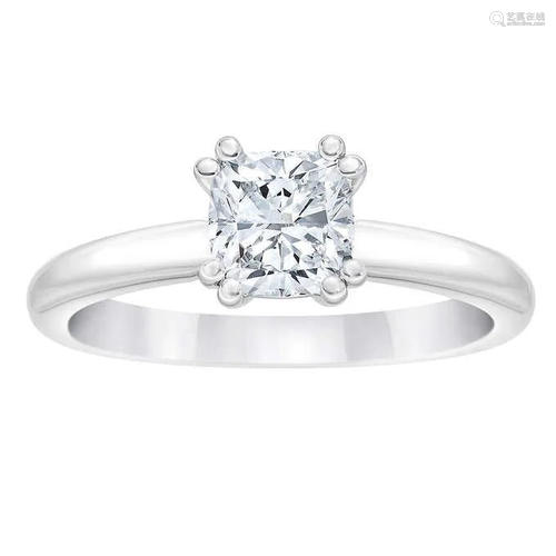 Natural 1.50 CT Diamond Solitaire Ring 18K White Gold