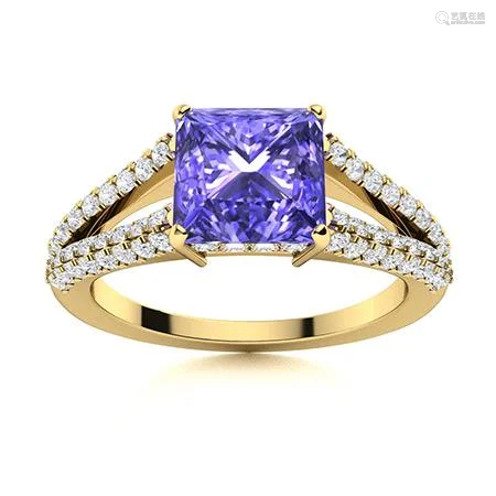 Natural 1.53 CTW Tanzanite & Diamond Engagement Ring