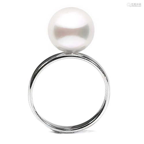 White South Sea Pearl Classic Solitaire Ring