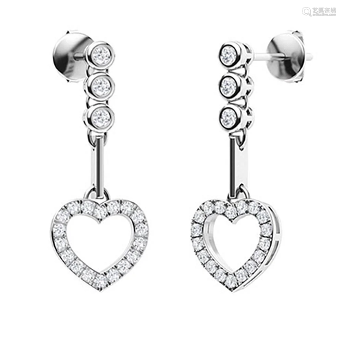 0.73 CTW Diamond Chandelier Earrings 18K White Gold