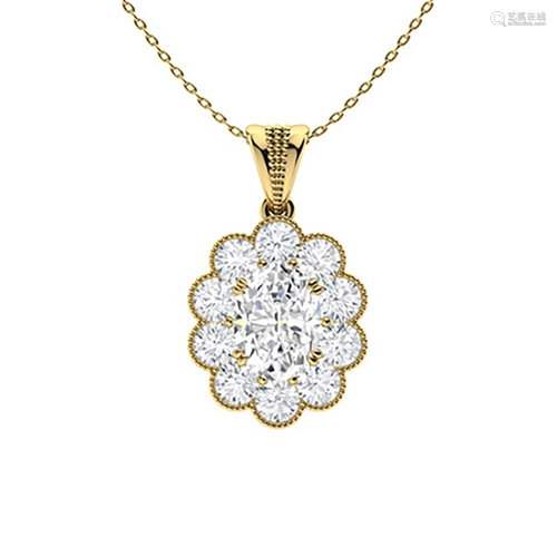 2.43 ctw Topaz & Diamond Necklace 18K Yellow Gold