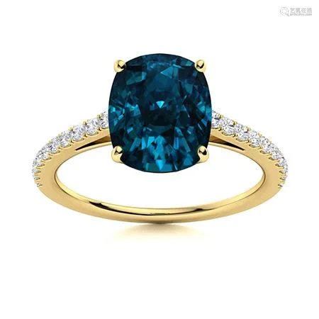 Natural 4.98 CTW Topaz & Diamond Engagement Ring 14K