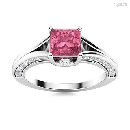 Natural 1.13 CTW Tourmaline & Diamond Engagement Ring