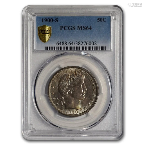 1900-S Barber Half Dollar MS-64 PCGS