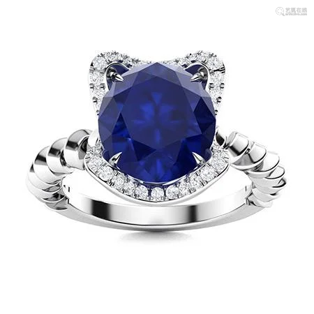 Natural 2.14 CTW Sapphire & Diamond Engagement Ring 14K