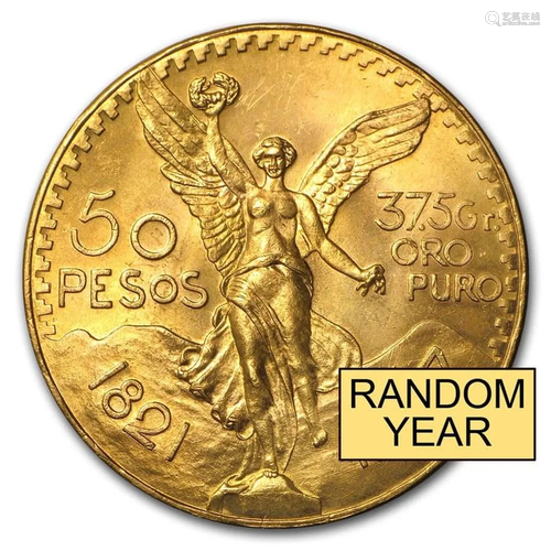 Mexico Gold 50 Pesos (Random) AU-BU