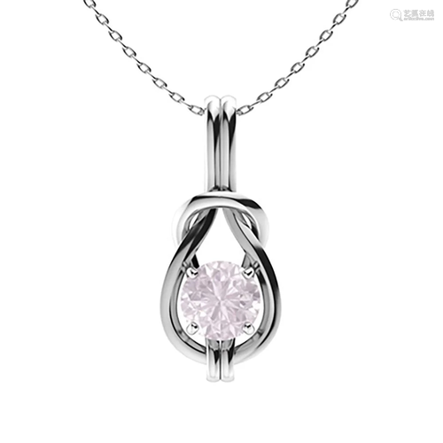 0.62 ctw Quartz Necklace 18K White Gold