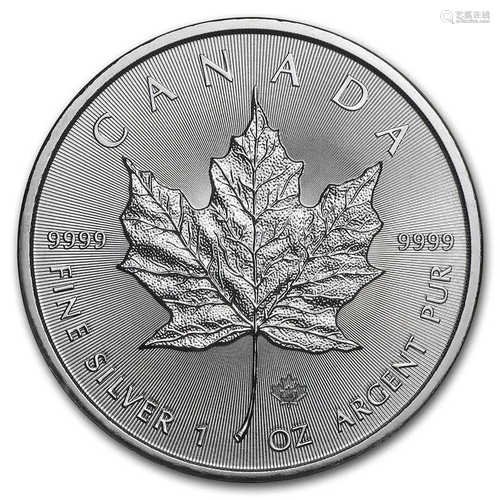 2020 Canadian 1 oz Silver Maple Leaf Coin BU