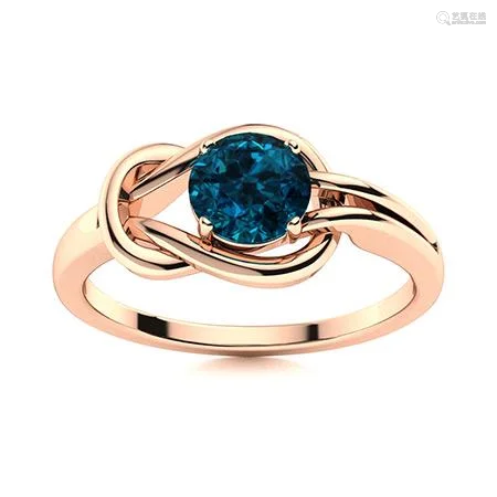 Natural 1.22 CTW Topaz Solitaire Ring 18K Rose Gold