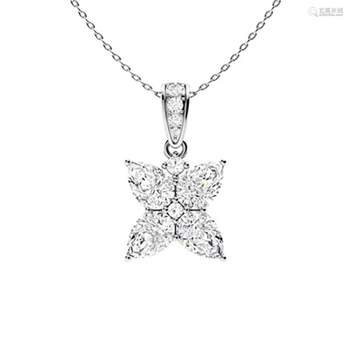 2.09 ctw Diamond Necklace 14K White Gold