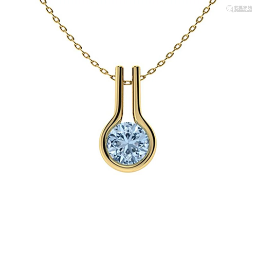 1.22 ctw Aquamarine Necklace 14K Yellow Gold