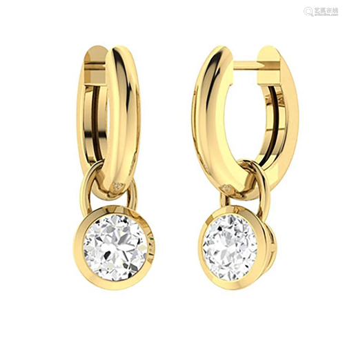 2.56 CTW Diamond Drops Earrings 14K Yellow Gold