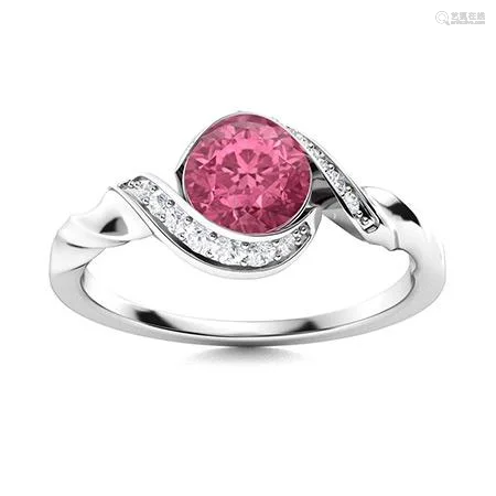 Natural 0.85 CTW Tourmaline & Diamond Engagement Ring