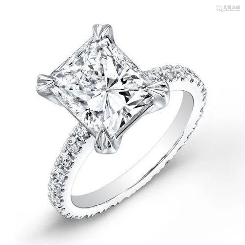 Natural 2.52 CTW Radiant Cut Diamond Engagement Ring