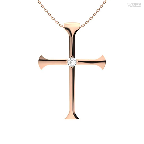 0.05 ctw Diamond Necklace 14K Rose Gold