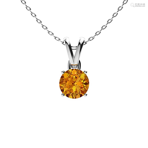 1.06 ctw Citrine Necklace 18K White Gold