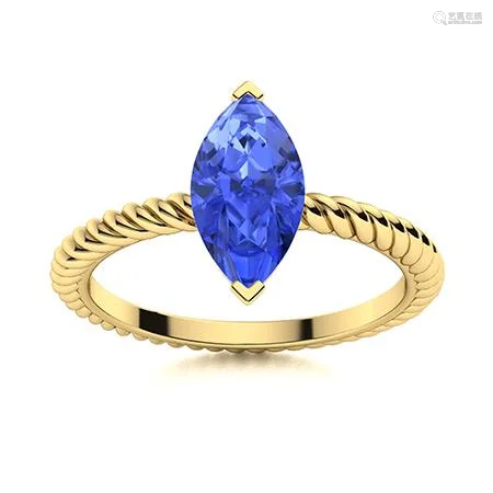 Natural 1.96 CTW Ceylon Sapphire Solitaire Ring 18K