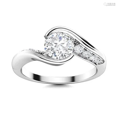 Natural 1.21 CTW Diamond Solitaire Ring 14K White Gold