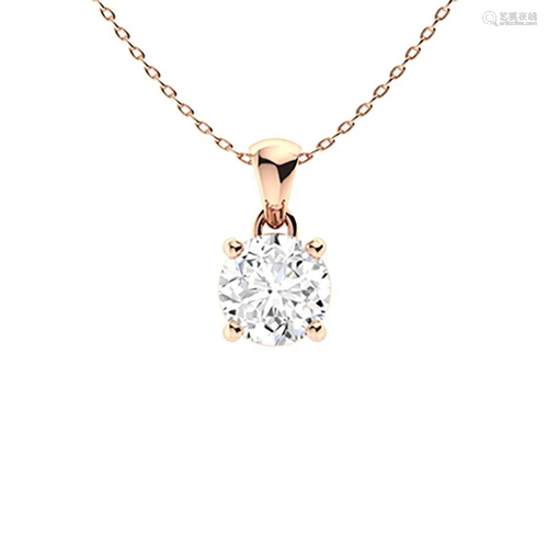 0.62 ctw Diamond Necklace 18K Rose Gold