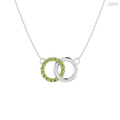 0.21 ctw Peridot Necklace 18K White Gold