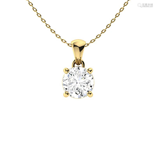 1.03 ctw White Sapphire Necklace 14K Yellow Gold