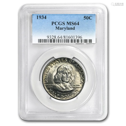 1934 Maryland Tercentenary Half Dollar MS-64 PCGS