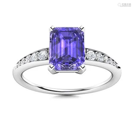 Natural 2.70 CTW Tanzanite & Diamond Engagement Ring