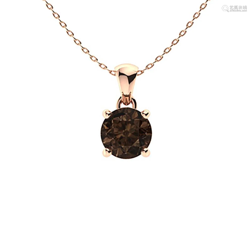 1.06 ctw Quartz Necklace 18K Rose Gold