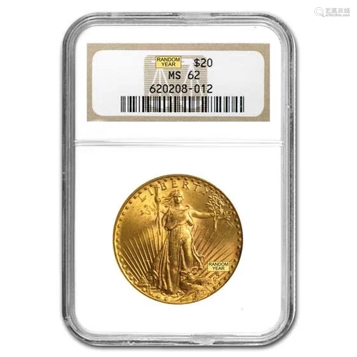 $20 Saint-Gaudens Gold Double Eagle MS-62 NGC (Random)