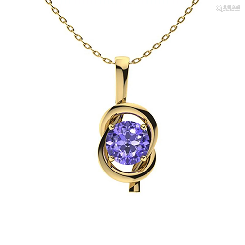 0.62 ctw Tanzanite Necklace 14K Yellow Gold