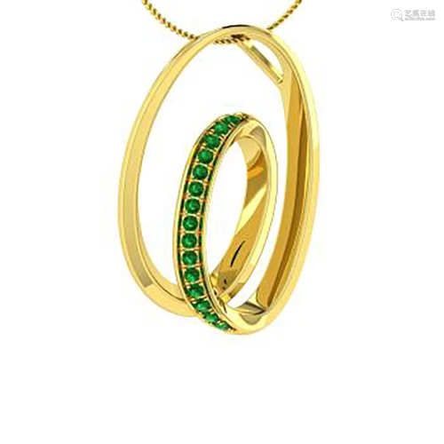 0.13 ctw Emerald Necklace 18K Yellow Gold